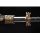 Chinese Jian Sword Damascus Folded Steel Blade Ebony Scabbard For Sale