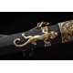 Chinese Jian Sword Damascus Folded Steel Blade Ebony Scabbard For Sale