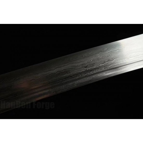 Qi Jia Dao Sword Chinese Saber Damascus Steel Blade