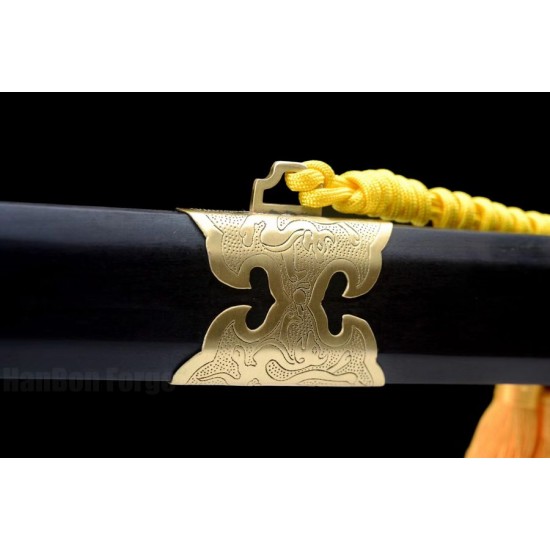 Famous Chinese Ganjiang Sword Jian Damascus Steel 12 Processes Hazuya Polish Blade