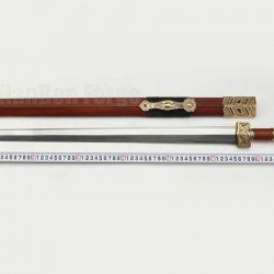 Ruyi Jian Chinese Sword Damascus Pattern Steel Blade Rosewood Scabbard