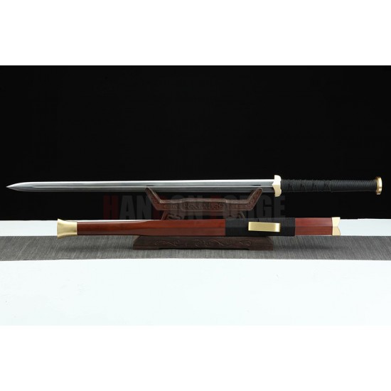 Han Dynasty Jian Chinese Sword Feather Pattern Steel Eight Sides Blade 