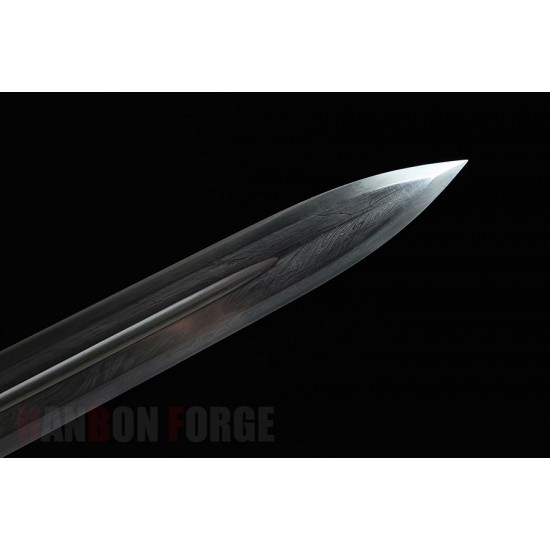 Han Dynasty Jian Chinese Sword Feather Pattern Steel Eight Sides Blade 