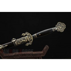 Chinese Xiangrui Jian Auspicious Sword Folded Pattern Steel Clay Tempered Full Blade