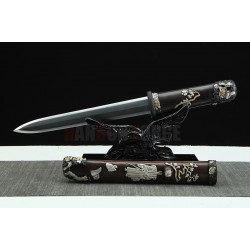 Chinese12 inches God Tang Dao Pattern Steel Blade Tricolor Brass Scabbard