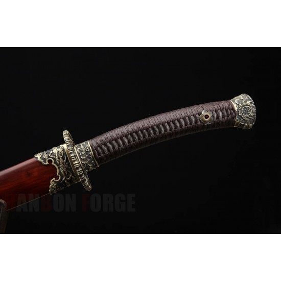 Folded Pattern Steel Clay Tempered Blade Chinese Eight Immortals Dao Sword