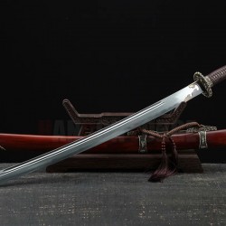 Folded Pattern Steel Clay Tempered Blade Chinese Eight Immortals Dao Sword