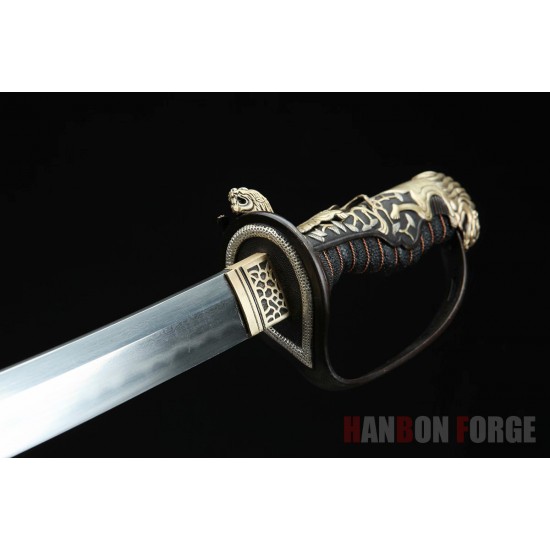 Hand Forged Japanese Saber fully rayskin saya clay tempered blade brass fittings