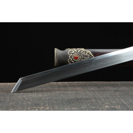  Chinese Tang Dao Sword Pattern Steel Folded Steel Blade Clay Tempered Samurai Sword