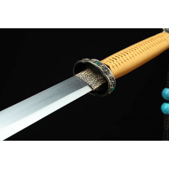  Chinese Tang Dao Sword Pattern Steel Folded Steel Blade Clay Tempered Samurai Sword