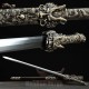 Chinese Sword Longwang Jian Hand Forged Folded Pattern Steel Blade Clay Tempered With Real Hamon