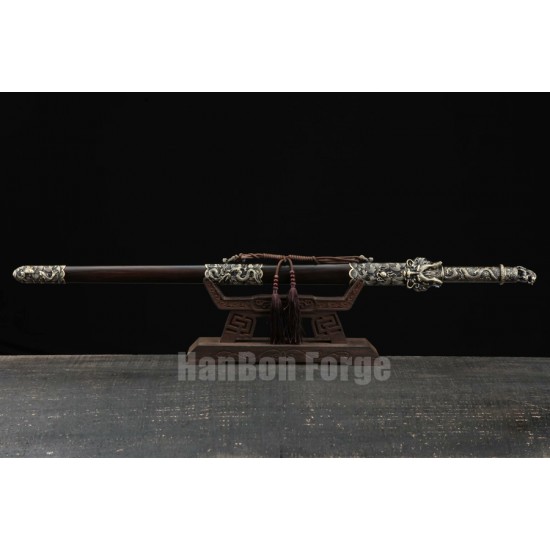 GLW Sword Qing Dy Officer's Sword Hand Forged Silk Grain Pattern Steel Blade Sharp
