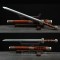 Chinese Sword Bawang Jian Clay Tempered With Pattern Steel Hand Forged Rosewood Scabbard Brass Carved
