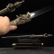 Chinese Sword Dragon Fumoren(龙头伏魔刃) Handmade Pattern Steel  Blade Ebony Scabbard Clay Tempered