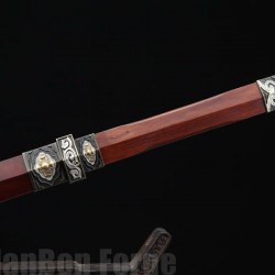 Chinese Sword Qin Dynasty Jian Hand Forged Pattern Steel Blade Copper Fittings Clay Tempered Traditional Sword