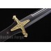 Chinese Sword Yuan Dynasty Yuanlang Yaodao(元朗腰刀) Fully Handmade Folded Steel Pattern Blade With Copper Fittings Ebony Scabbard