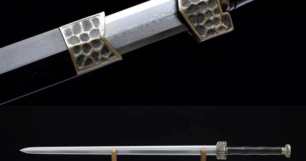 Chinese Sword Han Dynasty Jian Hand Forged Pattern Steel Eight
