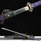 Chinese Sword Tang Dynasty Mudan Jian Hand Forged Pattern Steel With Purple Rayskin Scabbard Clay Tempered Blade