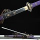Chinese Sword Tang Dynasty Mudan Jian Hand Forged Pattern Steel With Purple Rayskin Scabbard Clay Tempered Blade