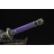 Chinese Sword Tang Dynasty Mudan Jian Hand Forged Pattern Steel With Purple Rayskin Scabbard Clay Tempered Blade