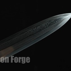 Chinese Jian Dragon Sword Fully Handmade Folded Pattern Steel With Clay Tempered Hamon Blade 