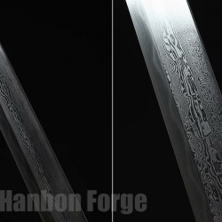 Chinese Tang Dao Sword Dragon Theme Fully Handmade Pattern Steel Real Straight Blade