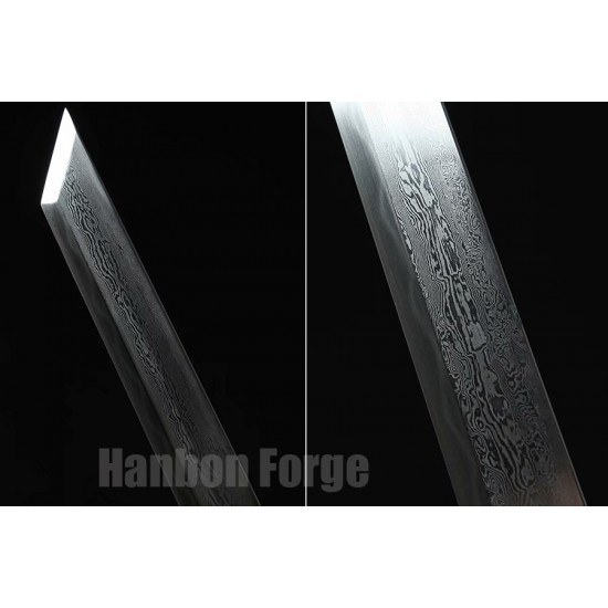 Chinese Tang Dao Sword Dragon Theme Fully Handmade Pattern Steel Real Straight Blade