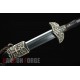 Chinese Tiangang jian sword fully handmade polished pattern steel with clay tempered blade