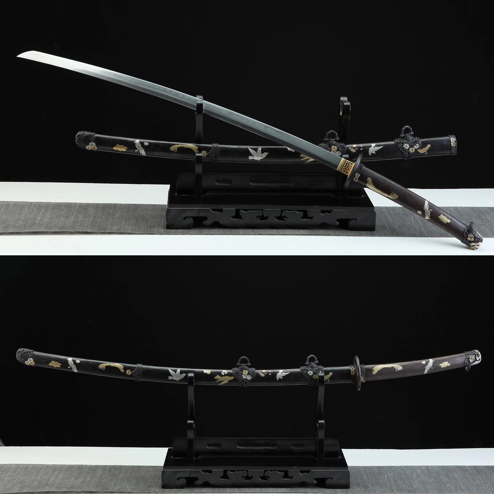 Japanese Tachi Sword Folded Steel Clay Tempered Full Tang Blade