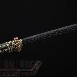 Chinese Qin Dynasty Chihu Jian Sword Folded Steel With Clay Tempered Blade Brass Fittings
