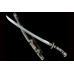   Chinese Dao Sword Folded Pattern Steel Full Tang Blade Clay Tempered Samurai Sword