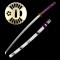 Handmade Japanese Katana Sword – 1095 Steel, Purple Tsuka-Ito, White Gloss Saya, Golden Fittings