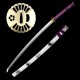 Handmade Japanese Katana Sword – 1095 Steel, Purple Tsuka-Ito, White Gloss Saya, Golden Fittings