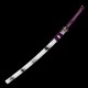 Handmade Japanese Katana Sword – 1095 Steel, Purple Tsuka-Ito, White Gloss Saya, Golden Fittings
