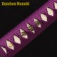 Handmade Japanese Katana Sword – 1095 Steel, Purple Tsuka-Ito, White Gloss Saya, Golden Fittings
