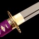 Handmade Japanese Katana Sword – 1095 Steel, Purple Tsuka-Ito, White Gloss Saya, Golden Fittings