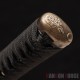 Hand-Forged Japanese Katana Sword | 1095 Steel | Wolf & Moon Themed Fittings | Black Tsuka-Ito | Matte Black Saya Hand-Forged Japanese Katana Sword | 1095 Steel | Wolf & Moon Themed Fittings | Black Tsuka-Ito | Matte Black Saya