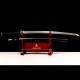 Hand-Forged Japanese Katana Sword | 1095 Steel | Wolf & Moon Themed Fittings | Black Tsuka-Ito | Matte Black Saya Hand-Forged Japanese Katana Sword | 1095 Steel | Wolf & Moon Themed Fittings | Black Tsuka-Ito | Matte Black Saya