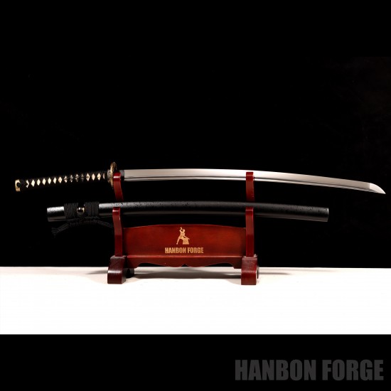Hand-Forged 1095 Steel Katana with Dragon Fittings – Japanese Samurai Sword, Full Tang, Mirror Polished Blade