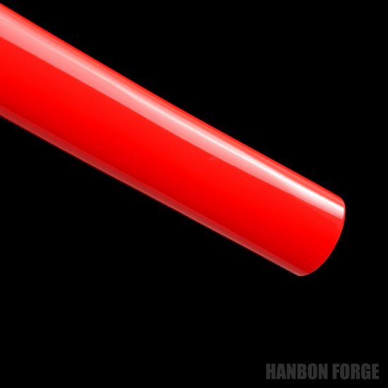 Hand-Forged Japanese Katana Sword – T10 Steel, Red Cotton Wrap, Mirror Polished Blade