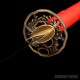 Hand-Forged Japanese Katana Sword – T10 Steel, Red Cotton Wrap, Mirror Polished Blade