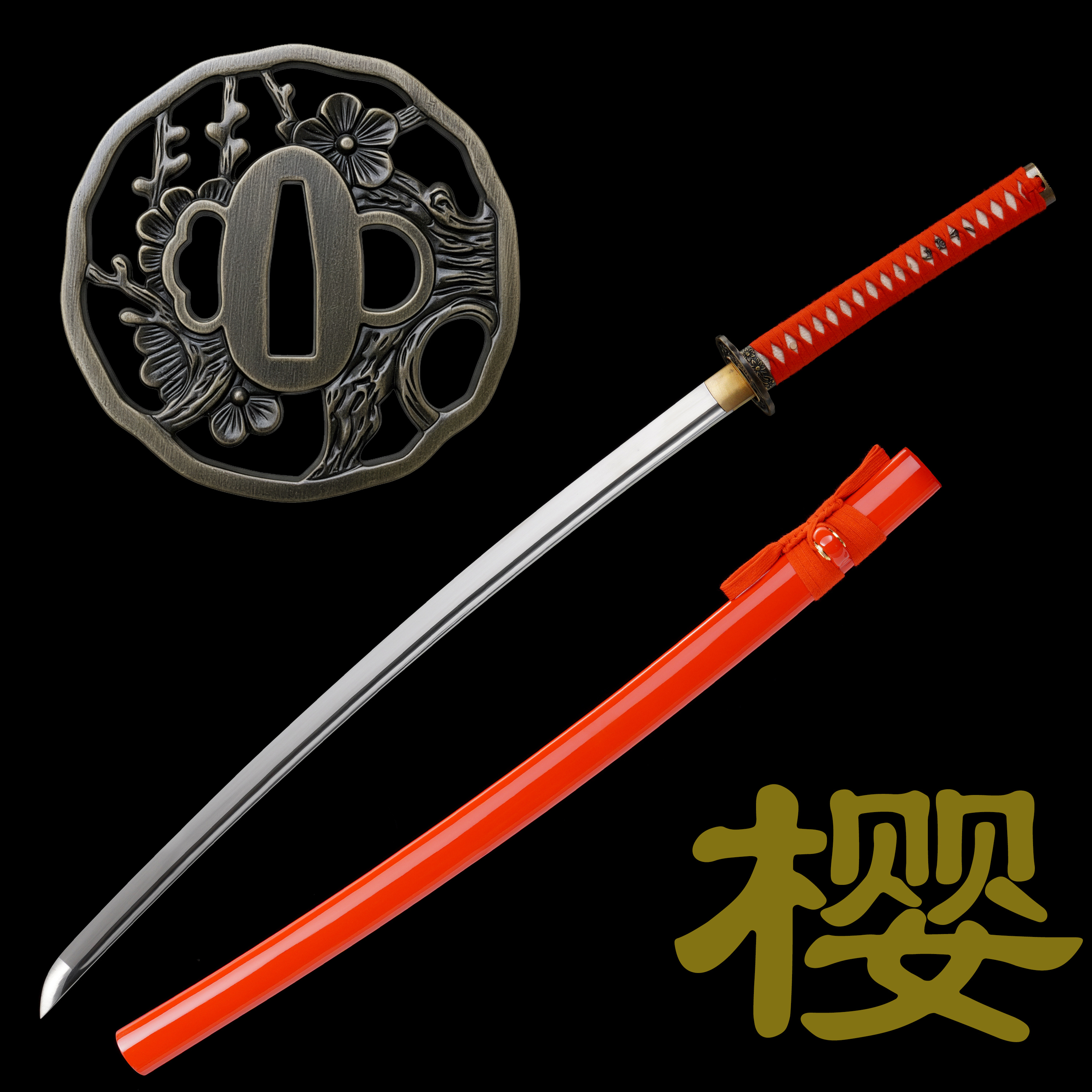 Handmade T10 Steel Katana | Japanese Samurai Sword with Red Cotton
