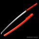 Hand-Forged Japanese Katana Sword – T10 Steel, Red Cotton Wrap, Mirror Polished Blade
