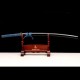 Handmade T10 Steel Katana Sword with Blue Ito, Black Rayskin, Eagle Fittings, and Mirror Polished Blade