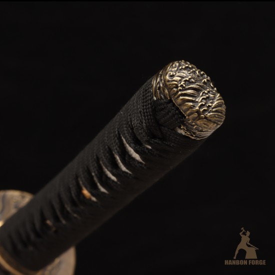 Handmade Japanese Katana Sword | T10 Steel Shinogi-Zukuri with Wave-Themed Fittings & Mirror Polish Handmade Japanese Katana Sword | T10 Steel Shinogi-Zukuri with Wave-Themed Fittings & Mirror Polish
