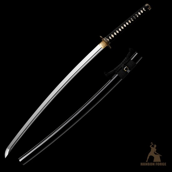Handmade Japanese Katana Sword | T10 Steel Shinogi-Zukuri with Wave-Themed Fittings & Mirror Polish Handmade Japanese Katana Sword | T10 Steel Shinogi-Zukuri with Wave-Themed Fittings & Mirror Polish