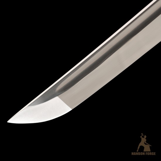 Handmade Japanese Katana Sword | T10 Steel Shinogi-Zukuri with Wave-Themed Fittings & Mirror Polish Handmade Japanese Katana Sword | T10 Steel Shinogi-Zukuri with Wave-Themed Fittings & Mirror Polish