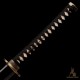 Handmade T10 Steel Samurai Katana | Black & White Rayskin Sword | Samurai & Japanese Architecture Fittings