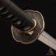 Handmade T10 Steel Samurai Katana | Black & White Rayskin Sword | Samurai & Japanese Architecture Fittings