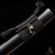 Hand-Forged T10 Steel Katana Sword with Black Snake-Themed Fittings and Matte Black Saya